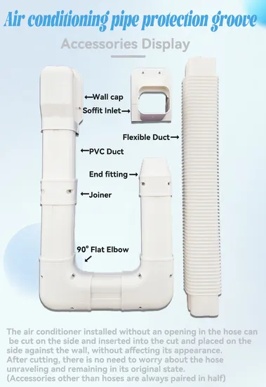 Ductless HVAC Air Conditioner for Home Use Direct Connection PVC ABS Plastic Duct Assembly Manual Gas Air Conditioning Fitting 