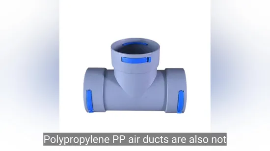 PP Pipe Fitting Duct 3 Way Connector Cross Joint Tee for HVAC System 